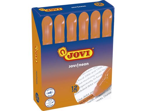 Marcador de cera gel jovi fluorescente naranja caja de 12 unidades , Jovi , 79334 , 8412027028660